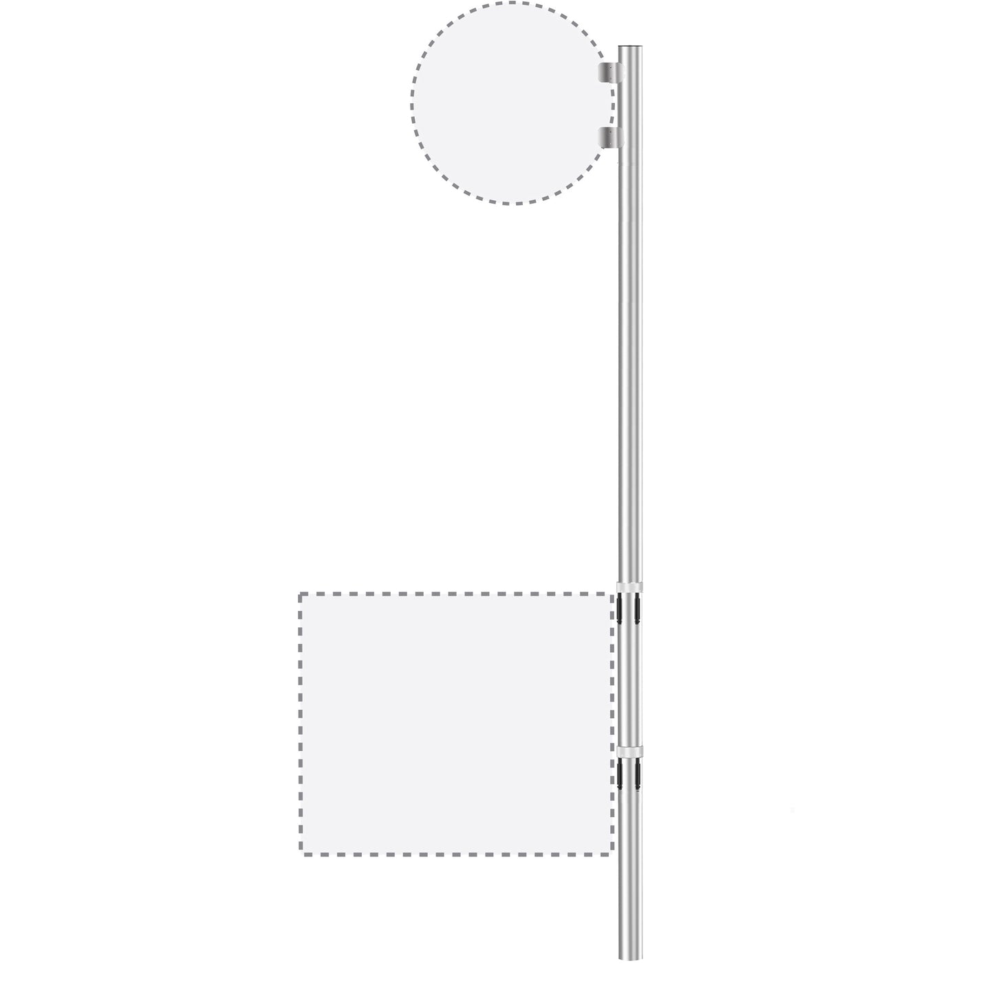Retracta-Belt Replacement Parts: Pole for Panels/Flag Brackets (No belts)