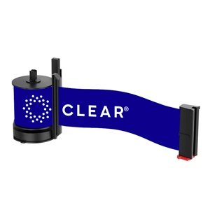 Retracta-Belt Replacement Parts: Belt on spool w/guide and 9ft. printed blue belt & belt end (205SAB-10)