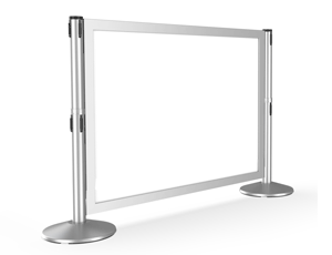 Rigid Panel – 48"W x 38"H, Satin Aluminum Frame with (2) Clear Acrylic Inserts (Custom Size)