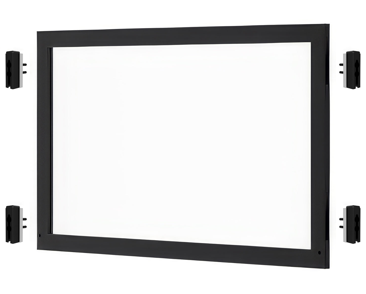 Queue Panel, 48W x 26H, Black Frame with 2 Clear Acrylic Panels and EZ OFF End Blocks