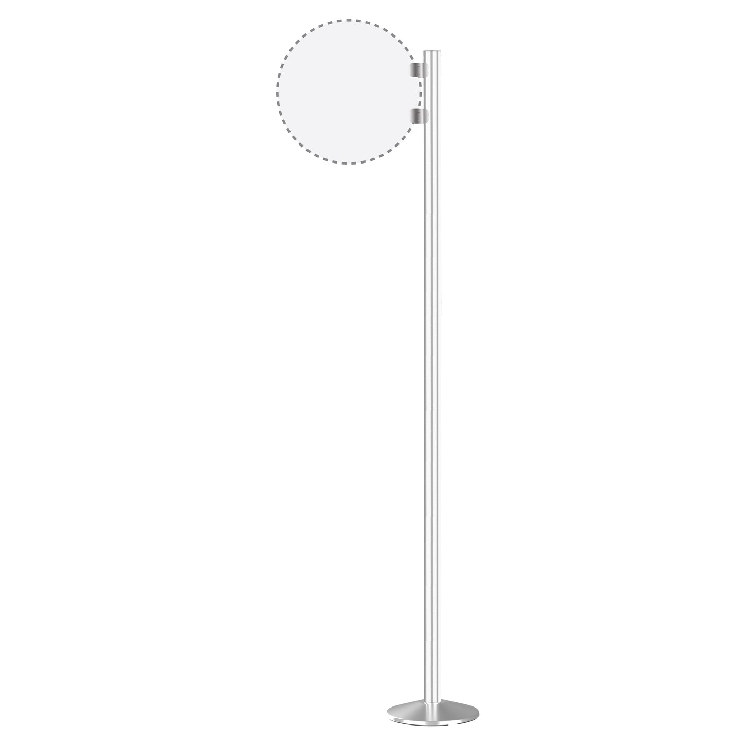 94" Tall Freestanding Flag Post: Satin Aluminum (For Enrollment Only)