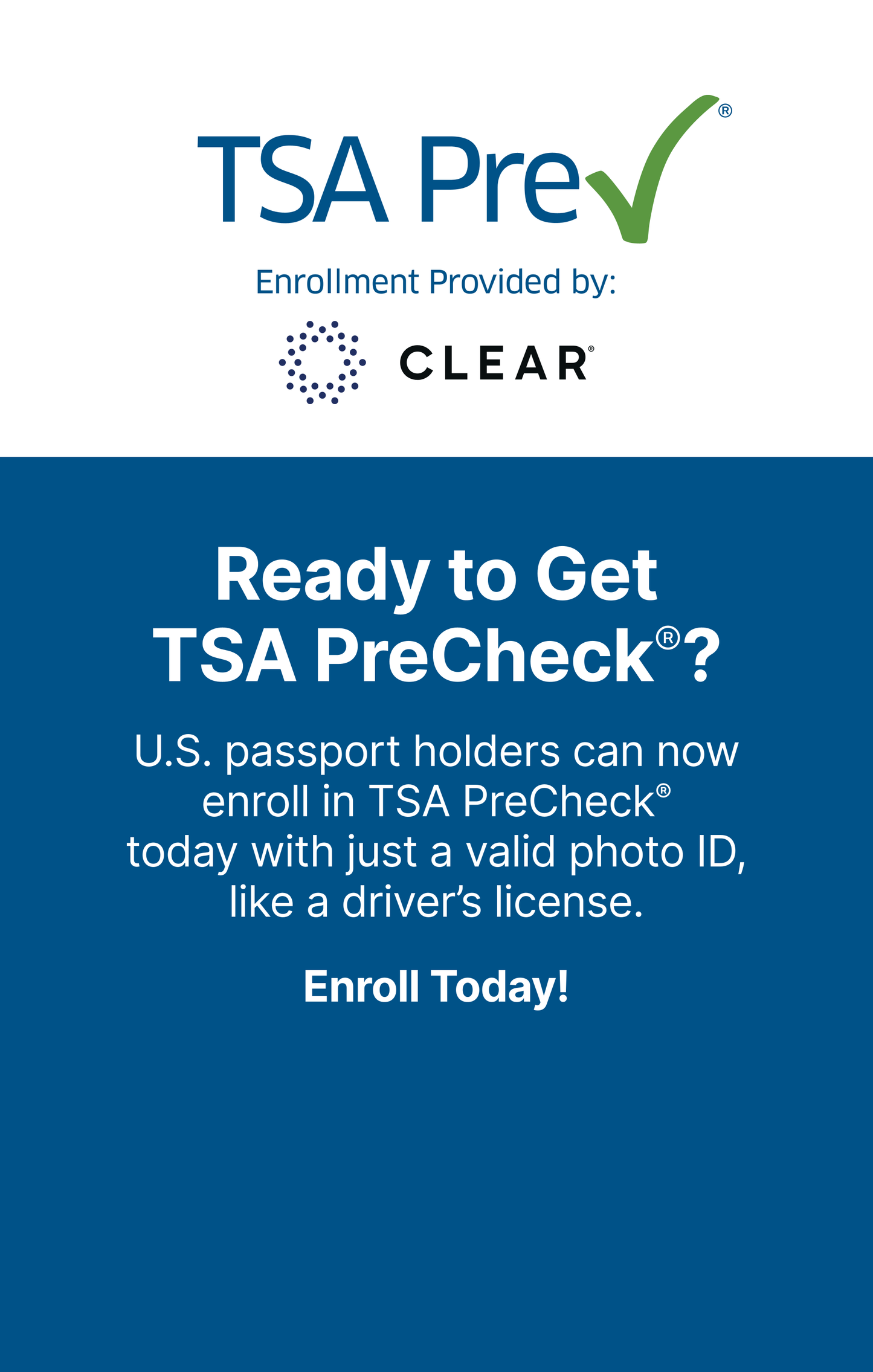 TSA PreCheck Enrollment Sign Insert 06