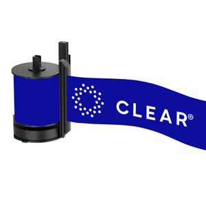 Retracta-Belt Replacement Parts: Belt on spool w/guide and 9ft. printed blue belt (205SA-10).