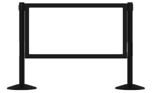 Queue Panel – 48"W x 26"H, Black Frame with Clear Acrylic Inserts