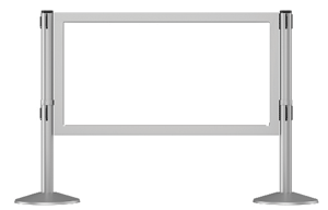 Queue Panel – 48"W x 26"H, Satin Aluminum Frame with (2) Clear Acrylic Inserts