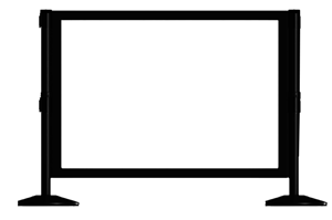 Queue Panel – 48"W x 34"H, Black Frame with Clear Acrylic