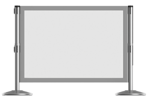 Queue Panel, 48W x 34H, Satin Aluminum  Frame/2 pieces of Clear Acylic