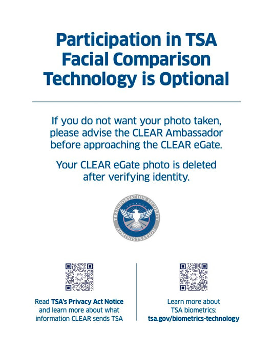 TSA Consent Topper Signage for eGate