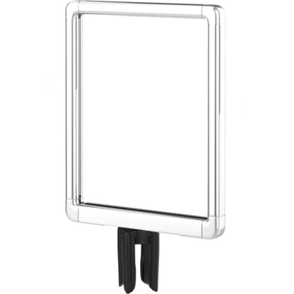 8.5"W x 11"H Sign Holder with Adapter Cone – Polished Chrome