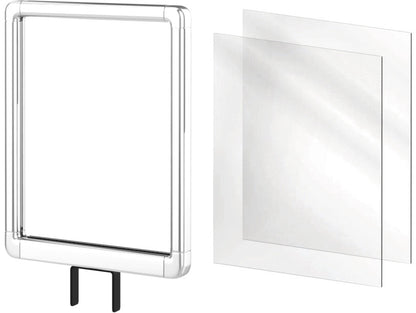 8.5"W x 11"H Sign Holder with U Bracket – Polished Chrome