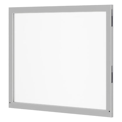 Queue Panel, 48W x 34H, Satin Aluminum  Frame/2 pieces of Clear Acylic