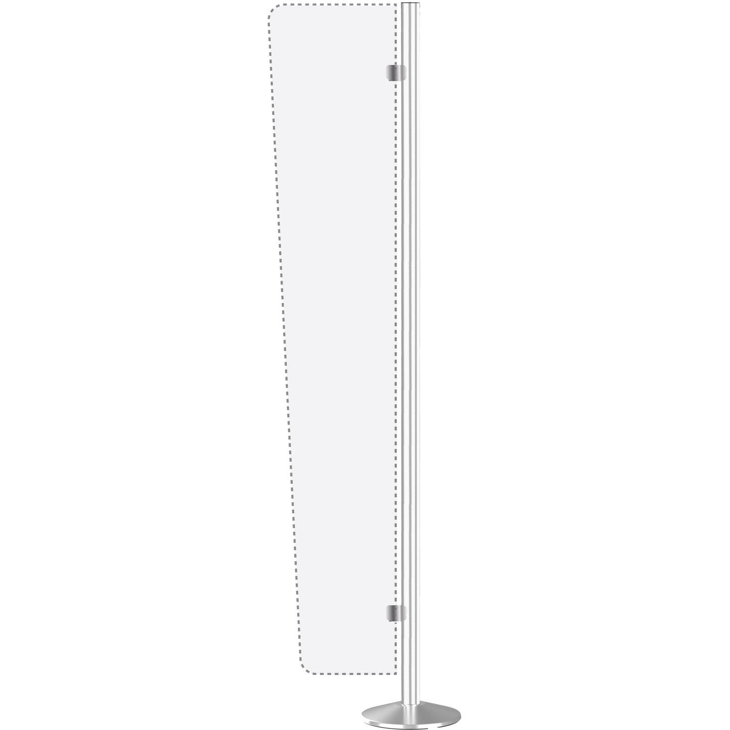 8' Tall Freestanding Flag Post: Satin Aluminum (for 17"W x 90"H Signs)