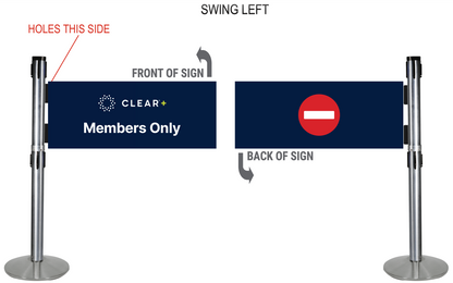 Security Swing Gate Panel; Left: CLEAR Members Only/No Entry