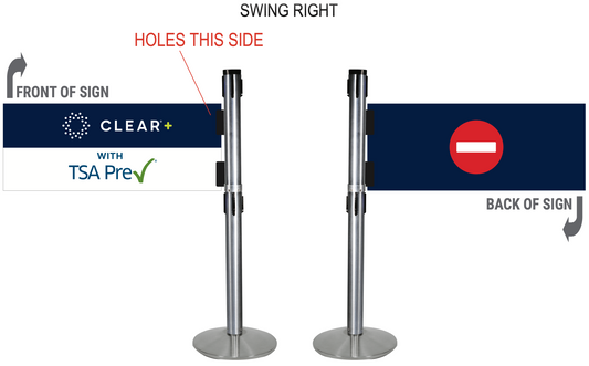 Security Swing Gate Panel; Right; Clear/TSA Precheck