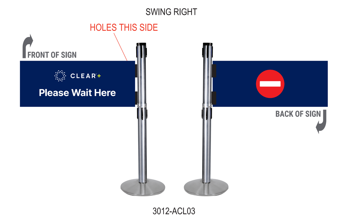 Security Swing Gate Panel; Right; Please Wait Here/No Entry
